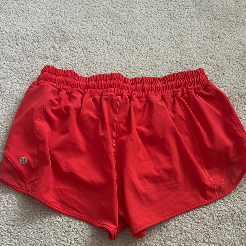 lululemon Red/Orange Hotty Hot 2.5” Shorts